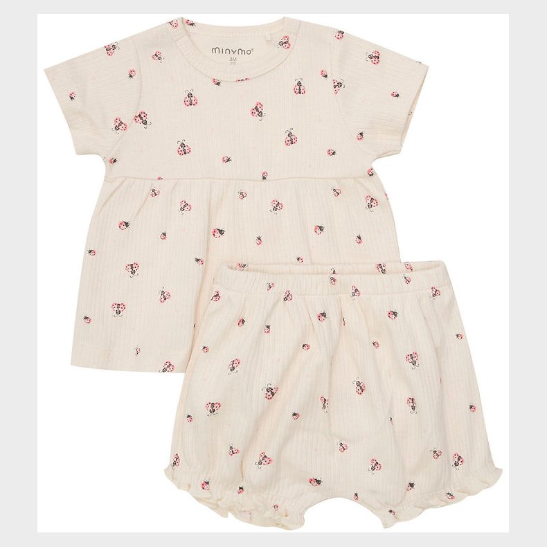 Minymo Shortss�t - Shorts/T-shirt - Rib - White Swan