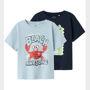 Name It T-shirt - NmmVagno - 2-pak - Celestial Blue/Navy Blazer