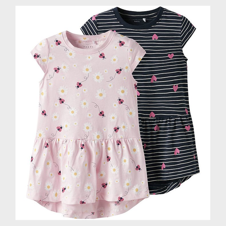 Name It Kjole - NmfVigga - 2-pak - Festival Bloom/Dark Sapphire