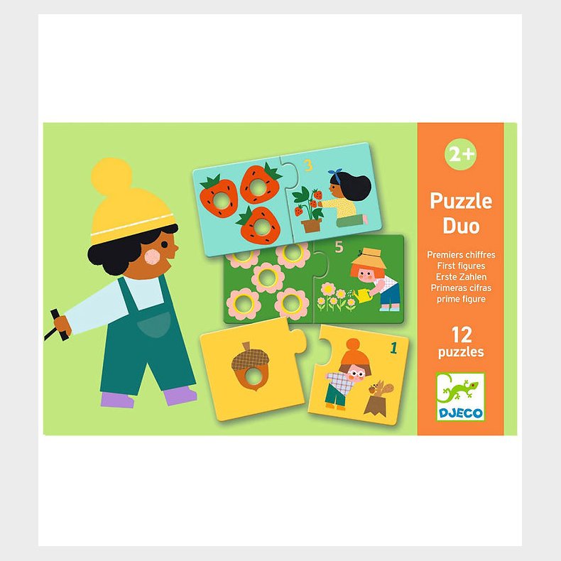 Djeco Puslespil - 24 Brikker - Duo - First Figures