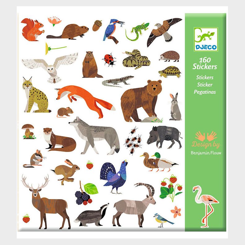 Djeco Klisterm�rker - 160 stk - Fauna