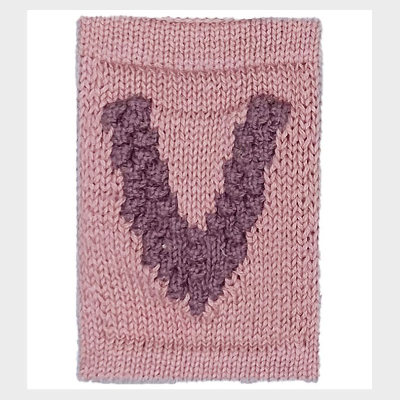 Smallstuff Strikket Bogstav - V - Rosa Alfabet