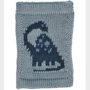 Smallstuff Strikket Flag - Dinosaur - Bl� Motiv