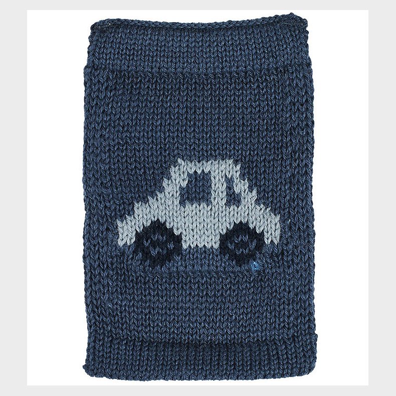 Smallstuff Strikket Flag - Bil - Bl� Motiv