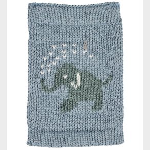 Smallstuff Strikket Flag - Elefant - Bl� Motiv