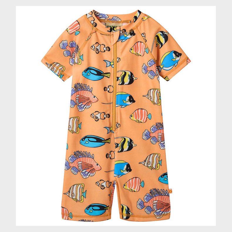 Smfolk Badeheldragt - UV50+ - Papaya m. fisk