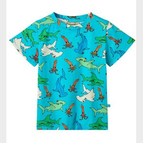 Smfolk T-shirt - Blue Atoll m. Hammerhajer