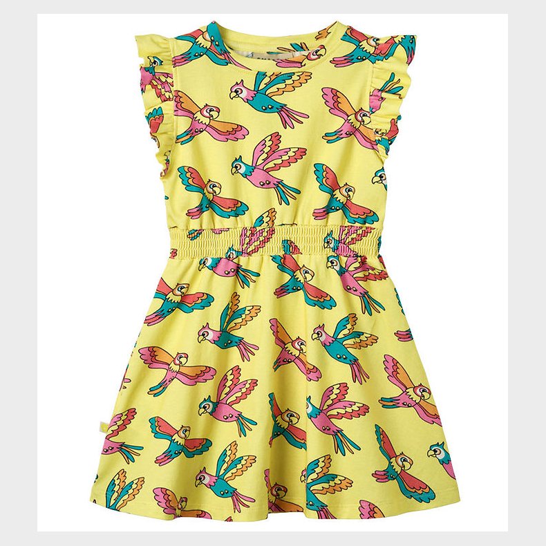 Smfolk Kjole - Custard m. Papegjer