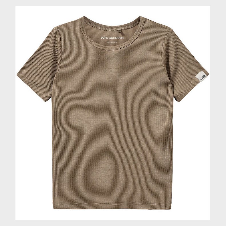 Sofie Schnoor T-Shirt - Rib - PiperSK - Dark Sand