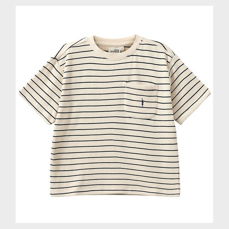 Sofie Schnoor T-Shirt - Antique White W. Blue