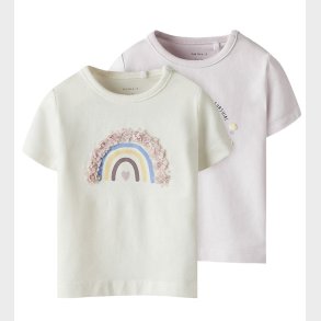 Name It T-shirt - NbfFines - 2-pak - Cloud Dancer/Light Lila