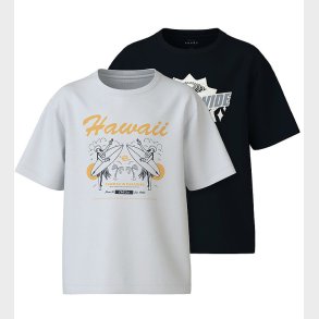 Name It T-shirt - NkmVilogo - 2-pak - Black/Bright White