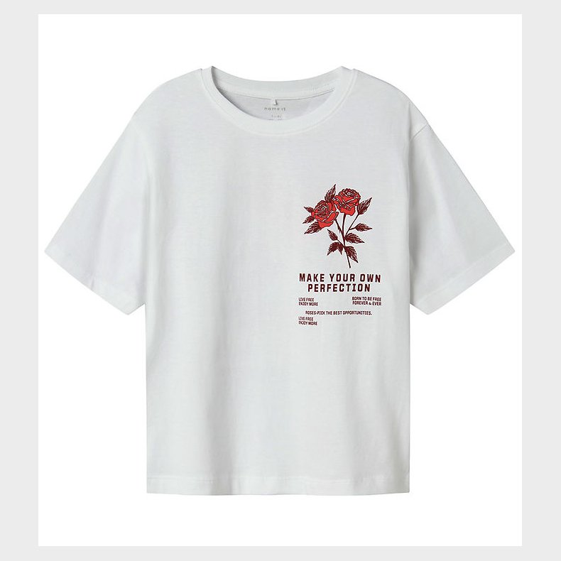 Name It T-shirt - NkfHominu - Bright White/Wild Heart