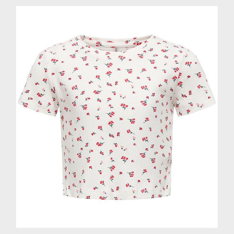 Kids Only T-shirt - KogBella - Rib - High Risk Red/White Backgro