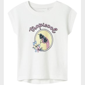 Name It T-shirt - NmfViolet - Bright White/Tropicool