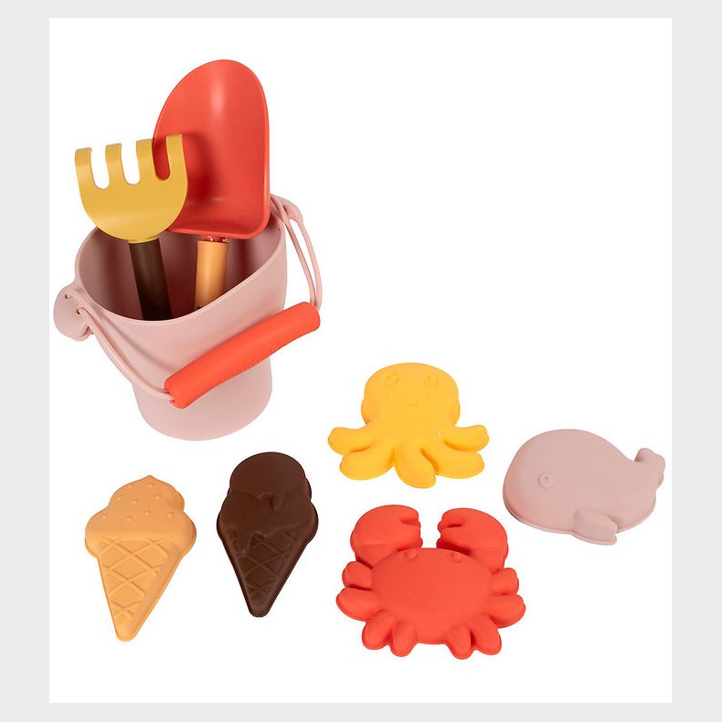 Filibabba Strandst - Silikone - 8 Dele - Peach Mix