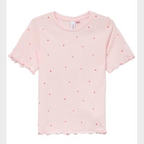 Vero Moda Girl T-shirt - VmPaulina - Pink-A-Boo/Red hearts