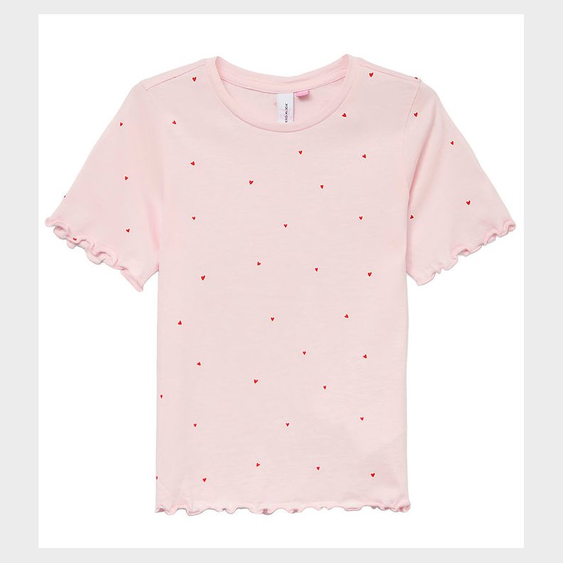 Vero Moda Girl T-shirt - VmPaulina - Pink-A-Boo/Red hearts