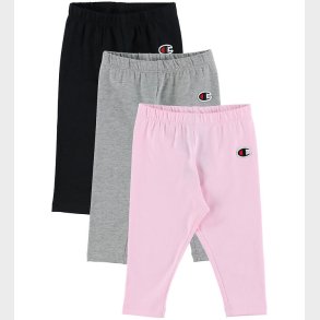 Champion Leggings - 3-pak - Pink/Gr/Sort