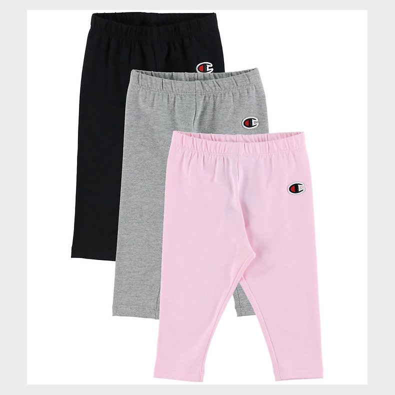 Champion Leggings - 3-pak - Pink/Gr/Sort