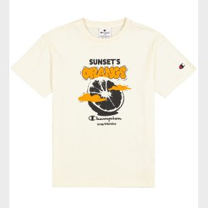 Champion T-shirt - Off White/Orange
