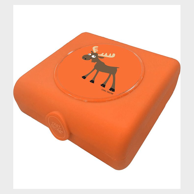 Carl Oscar Sandwichboks - 14,5 cm - Orange m. Elg