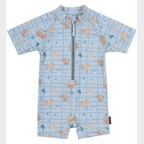 Mikk-Line Badeheldragt - UV50+ - Faded Denim m. Tern/Print