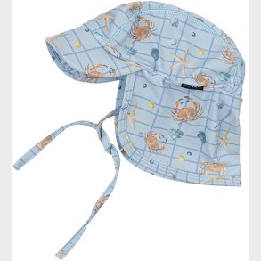 Mikk-Line Badehat - UV50+ - Faded Denim m. Tern/Print