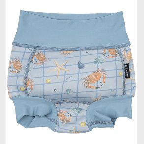 Mikk-Line Blebadebukser - UV50+ - Faded Denim m. Tern/Print