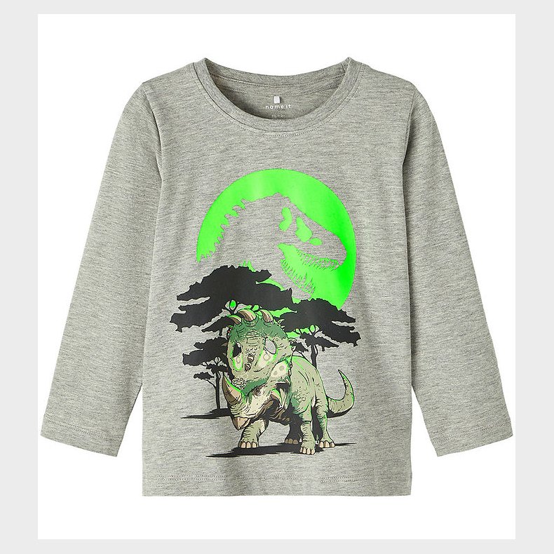 Name It Bluse - NmmPjank Jurassic - Grey Melange