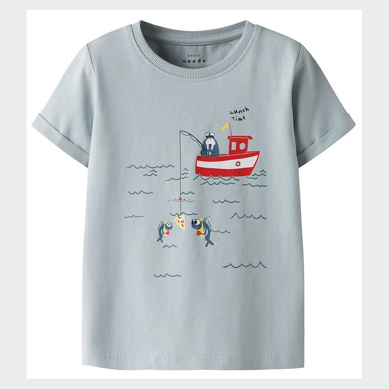 Name It T-shirt - NmmVux - Pearl Blue/Lunch time