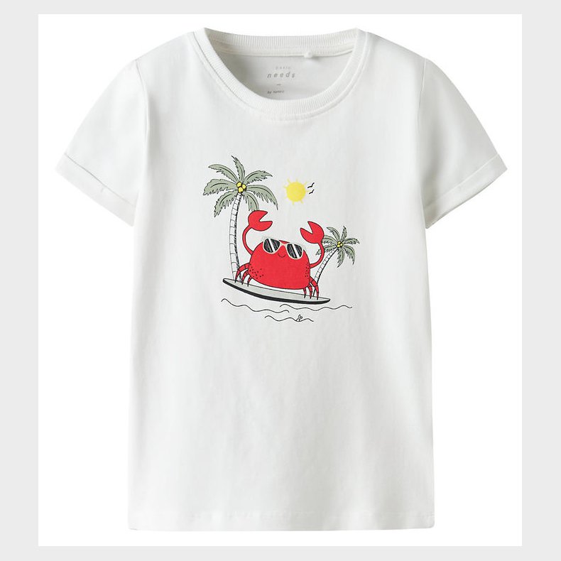 Name It T-shirt - NmmVux - Bright White/Crab surf