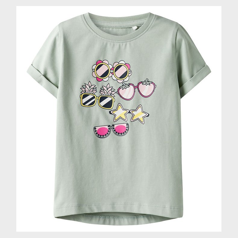 Name It T-shirt - NmfVix - Aqua Gray/Glasses