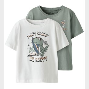 Name It T-shirt - NmmVagno - 2-pak - Slate Gray/Bright White