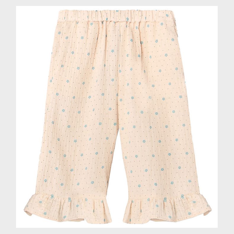 Fliink Bukser - Blooming Ruffle - Sandshell AOP