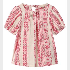 Fliink Bluse - Addie - Cloud Dancer Pink Stripe