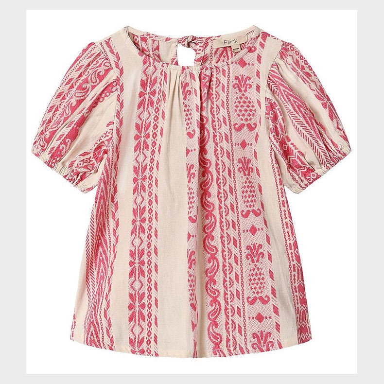 Fliink Bluse - Addie - Cloud Dancer Pink Stripe