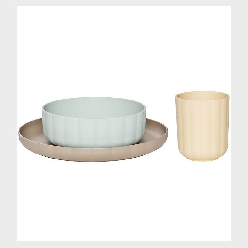 OYOY Spisest - Bioplast - 3 Dele - Pullo - Pale Mint/Vanilla/Ta