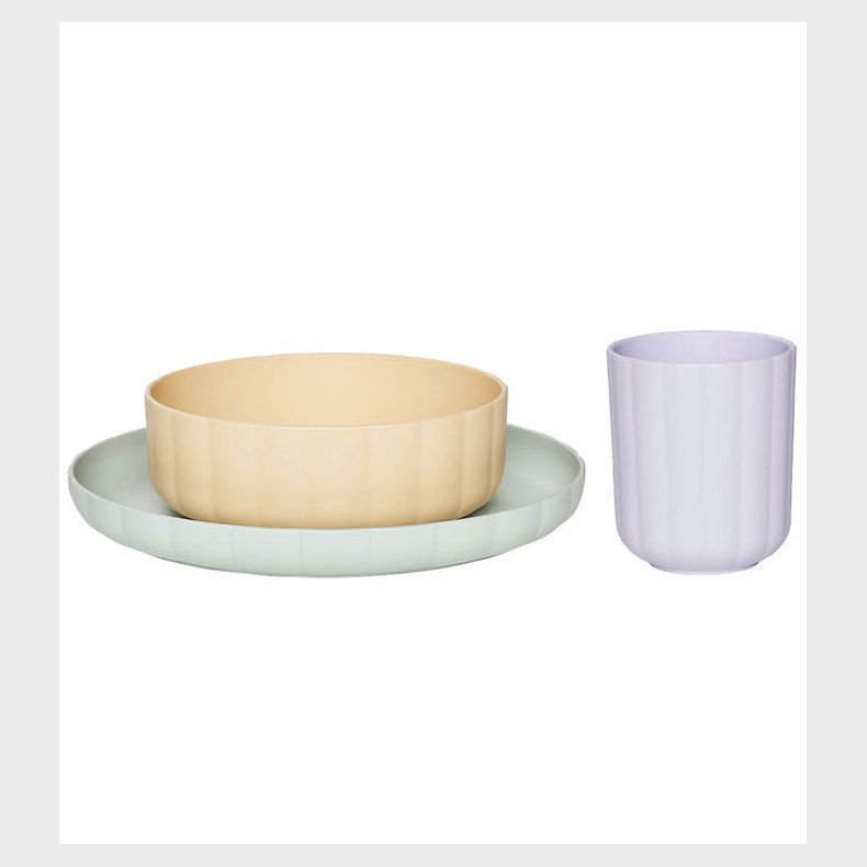 OYOY Spisest - Bioplast - 3 Dele - Pullo - Pale Mint/Vanilla/La
