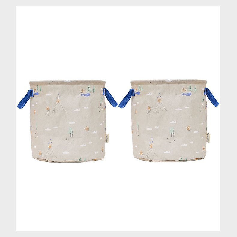 OYOY Opbevaringskurve - 2-pak - Foxy - Medium - Beige/Blue