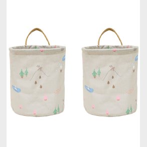 OYOY Opbevaringskurve - 2-pak - Deer & Duck - Small - Beige