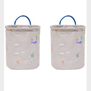 OYOY Opbevaringskurve - 2-pak - Foxy - Small - Beige/Blue