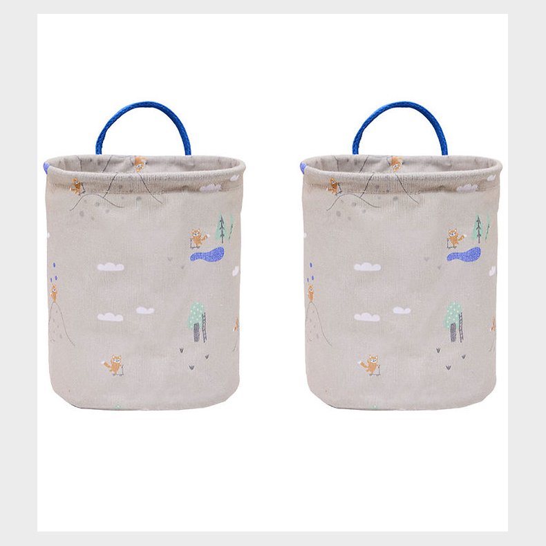 OYOY Opbevaringskurve - 2-pak - Foxy - Small - Beige/Blue