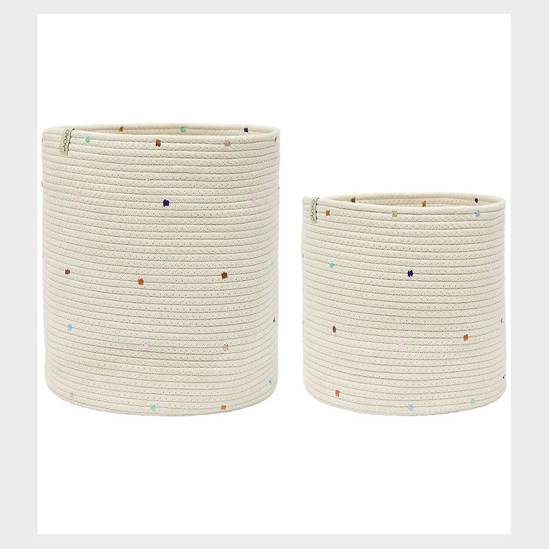 OYOY Opbevaringskurve - 2-pak - Cotton Rope - Konfetti - Mellow