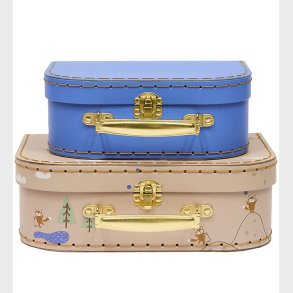 OYOY Kuffertst - 2-pak - Fox - Beige/Blue