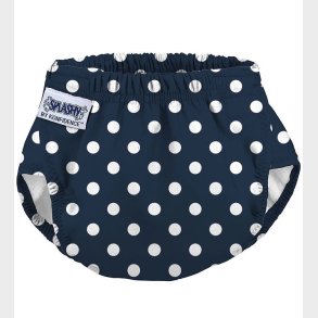 Konfidence Blebadebukser - e-Flex Splashy - Polka Navy/White Spo