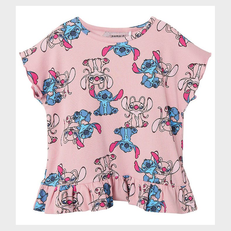Name It T-shirt - NmfAsbina - Stitch - Cameo Pink
