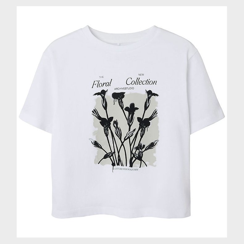 Name It T-shirt - NkfDagmar - Bright White/Floral Col