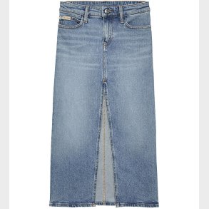 Calvin Klein Nederdel - Denim - Mid Rise Long - Cloudy Blue