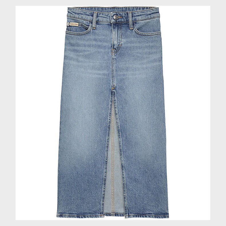 Calvin Klein Nederdel - Denim - Mid Rise Long - Cloudy Blue